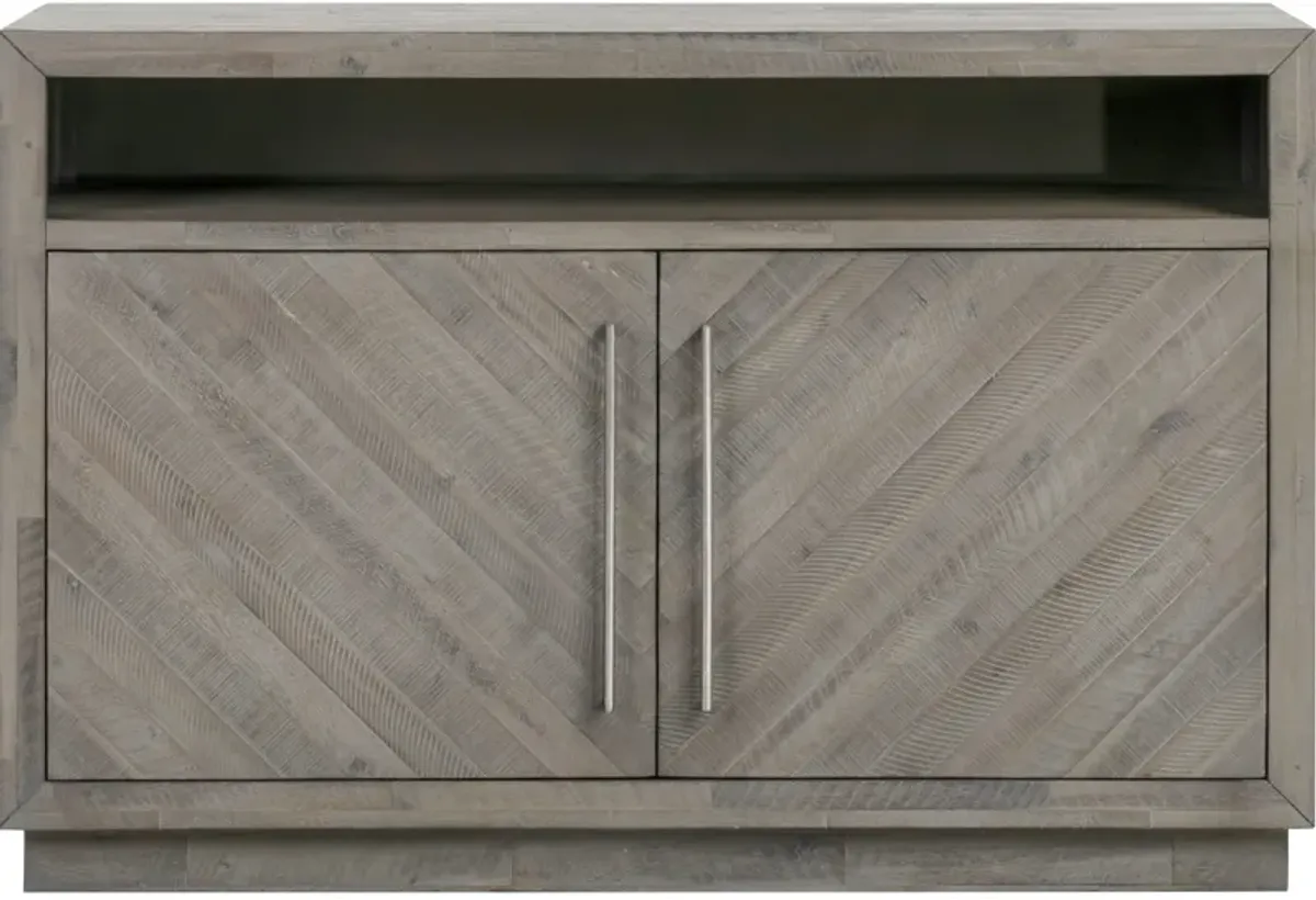 Alexandra Solid Wood 54 Inch Media Console In Rustic Latte