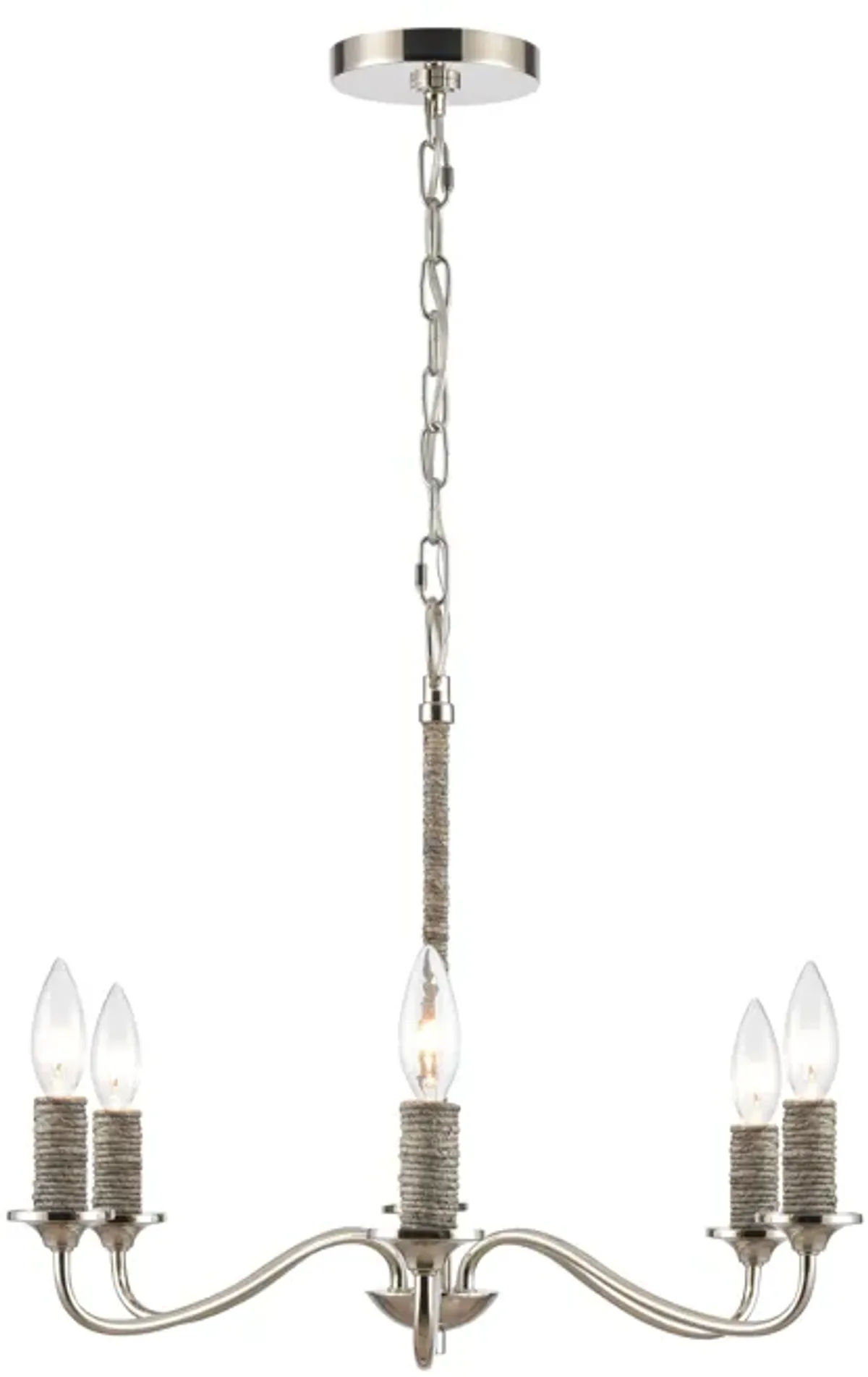 Abaca 32'' Wide 6-Light Chandelier - Polished Nickel