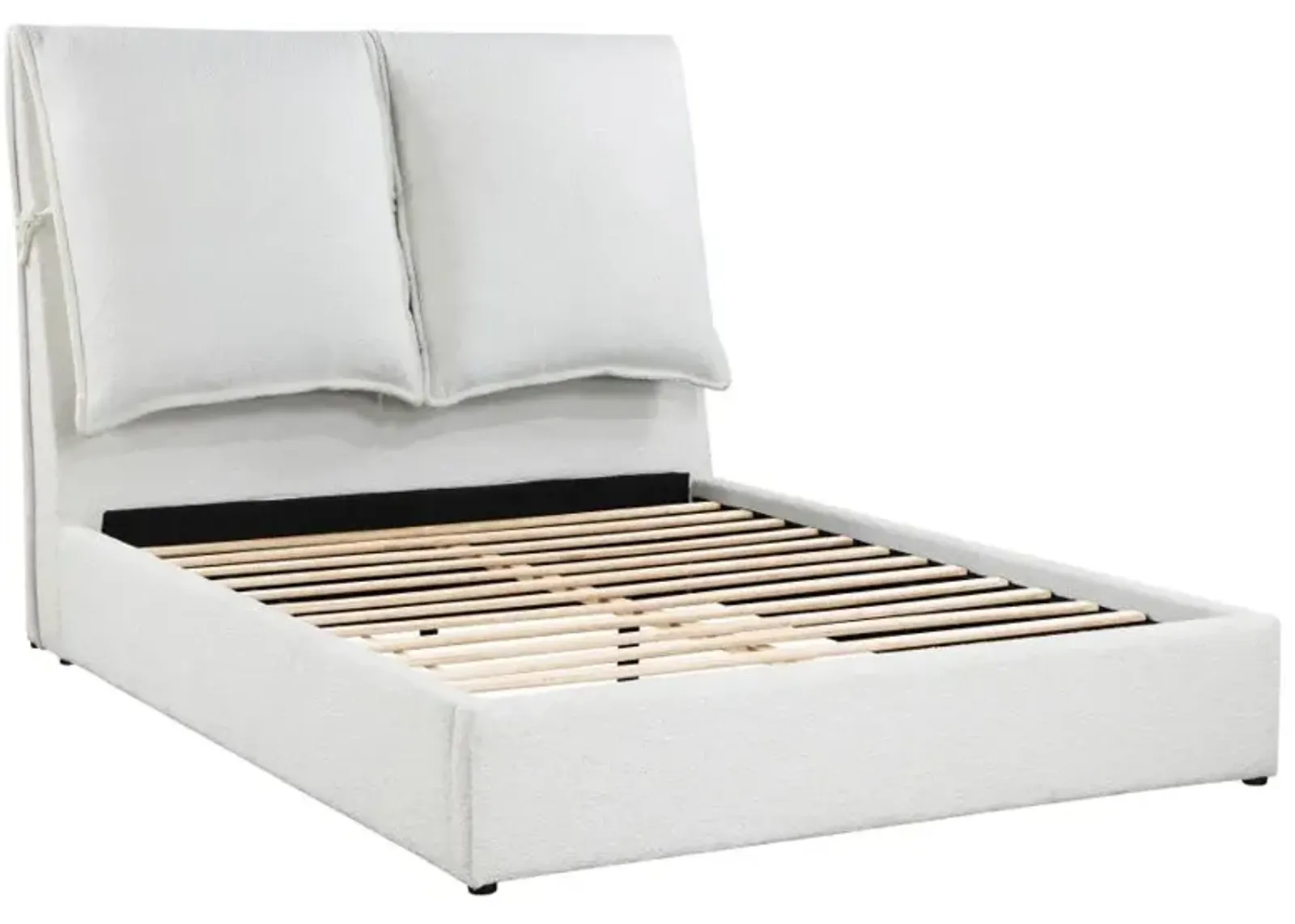 Aaliyah Upholstered Platform Bed with Pillow Headboard