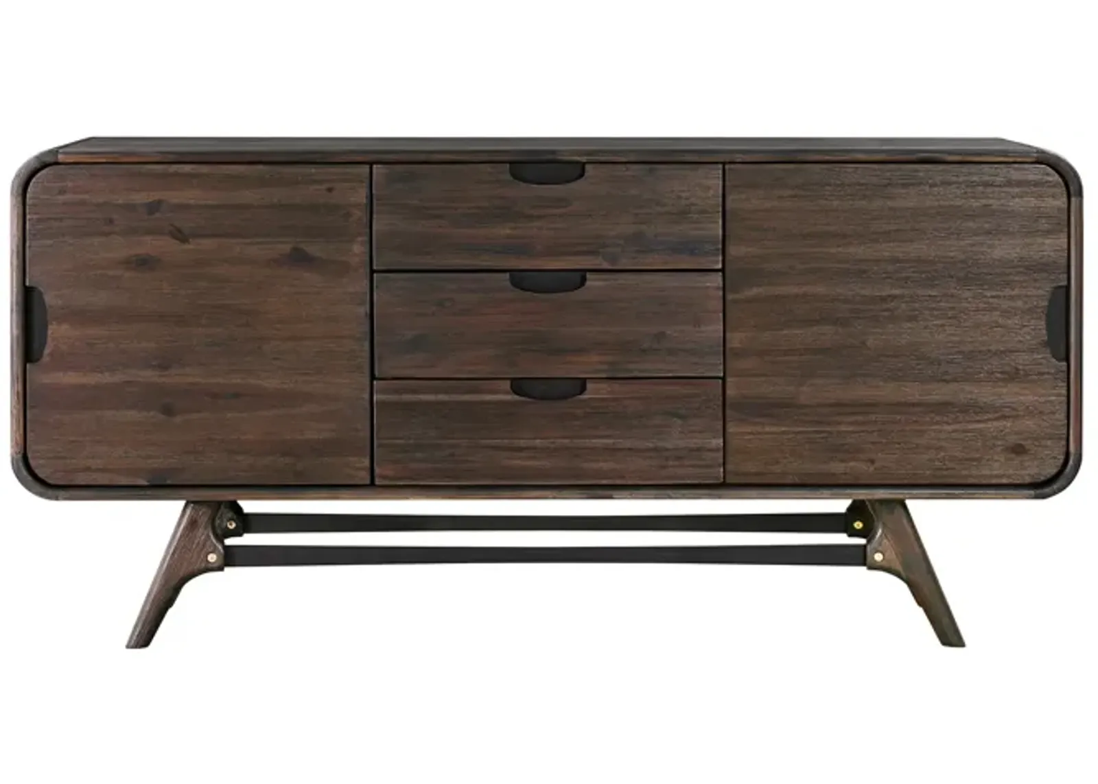 Kendra 3 Drawer Sideboard Buffet in Brown Acacia Wood