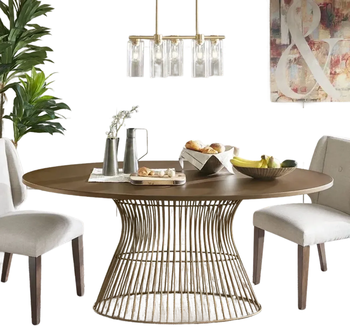 INK+IVY Mercer Bronze Oval Dining Table