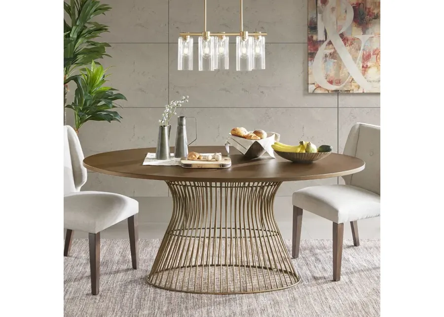 INK+IVY Mercer Bronze Oval Dining Table