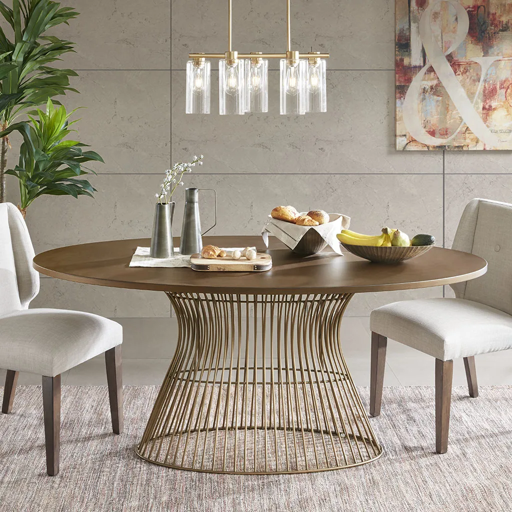 INK+IVY Mercer Bronze Oval Dining Table