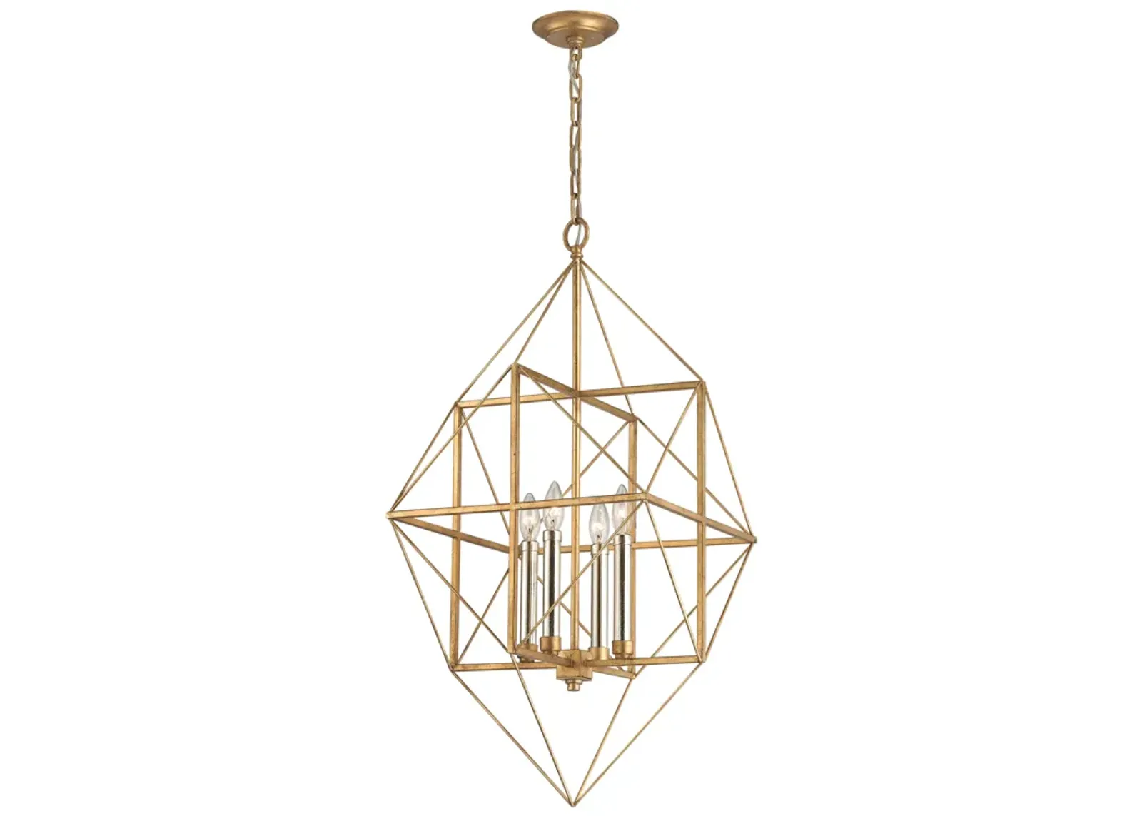 Connexions 16" Wide 4-Light Pendant - Gold Leaf