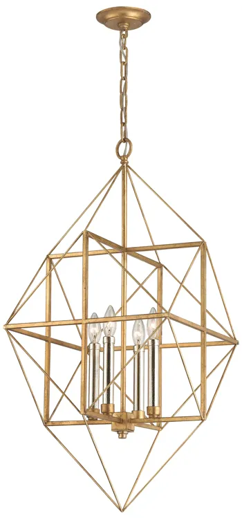 Connexions 16" Wide 4-Light Pendant - Gold Leaf