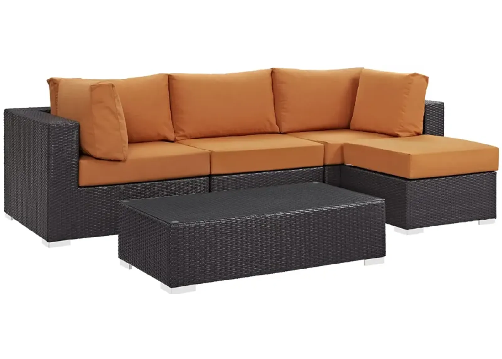 Convene 5 Piece Outdoor Patio Sectional Set