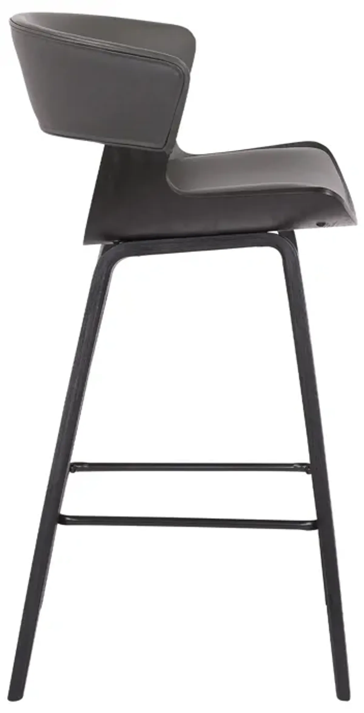 Jagger Modern 26" Wood and Faux Leather Counter Height Bar Stool