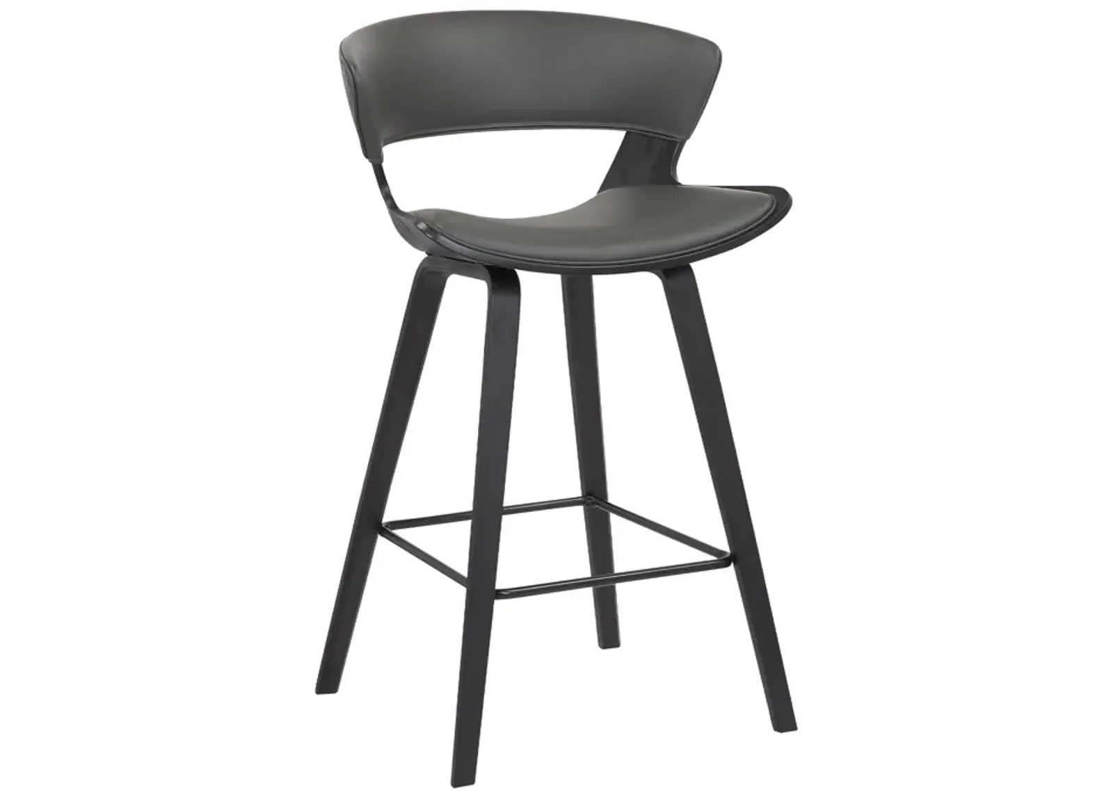 Jagger Modern 26" Wood and Faux Leather Counter Height Bar Stool