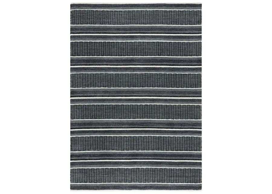 Katana Charcoal Stripe Wool 8'6" x 11'6" Rectangle Rug