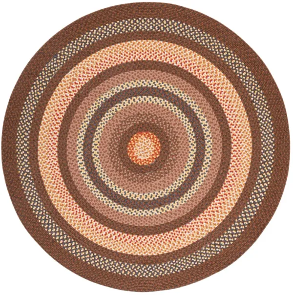 BRAIDED Hand Woven 5' x 5' Round area rug