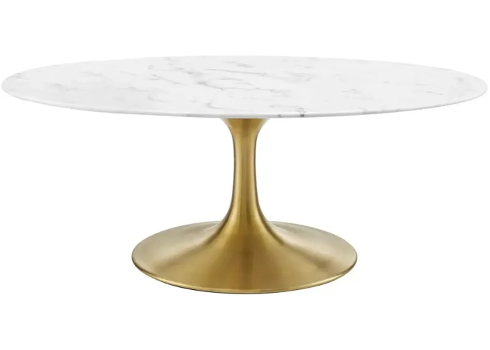 Lippa 42" Oval Artificial Marble Coffee Table