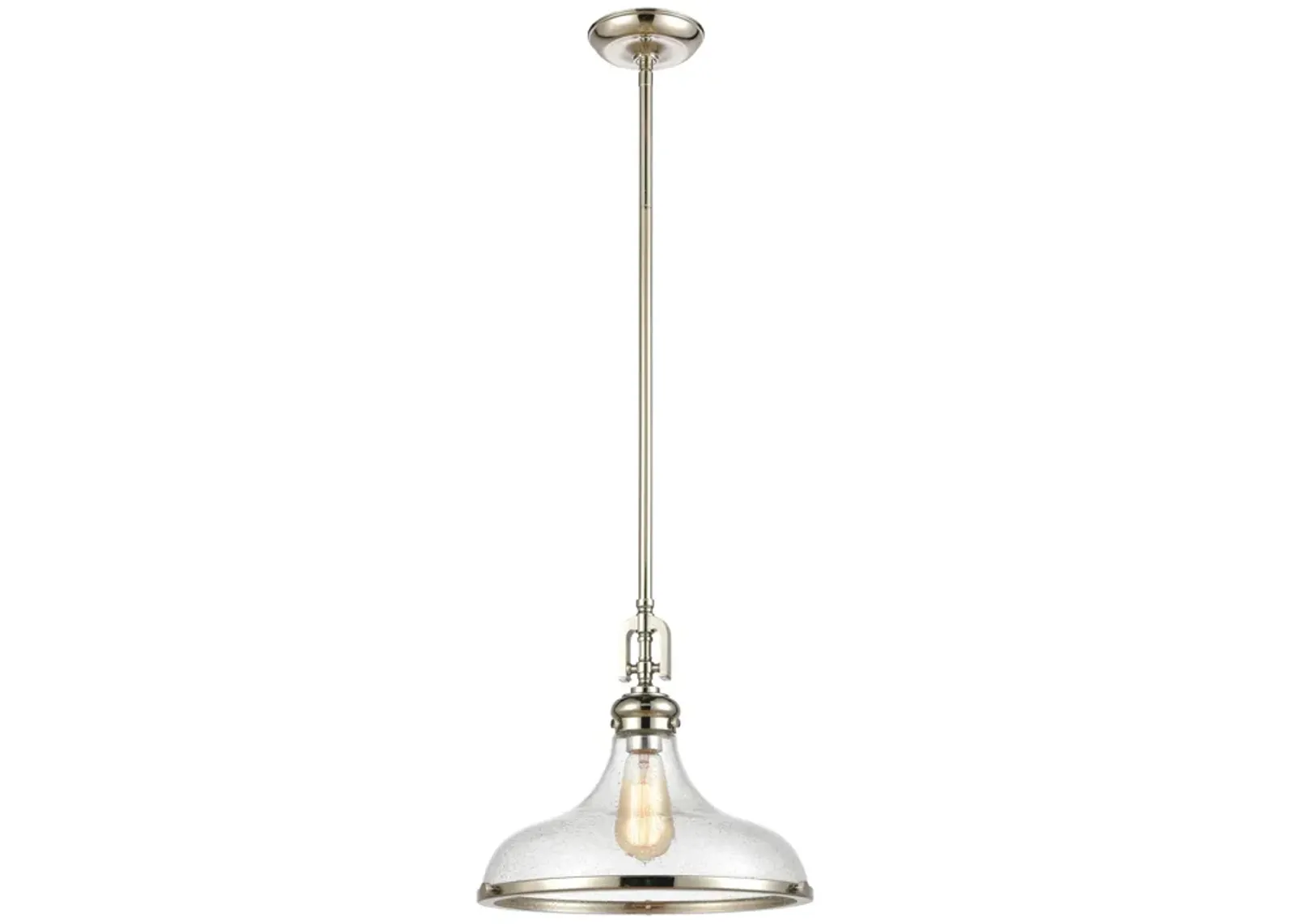 Rutherford 15" Wide 1-Light Pendant - Polished Nickel