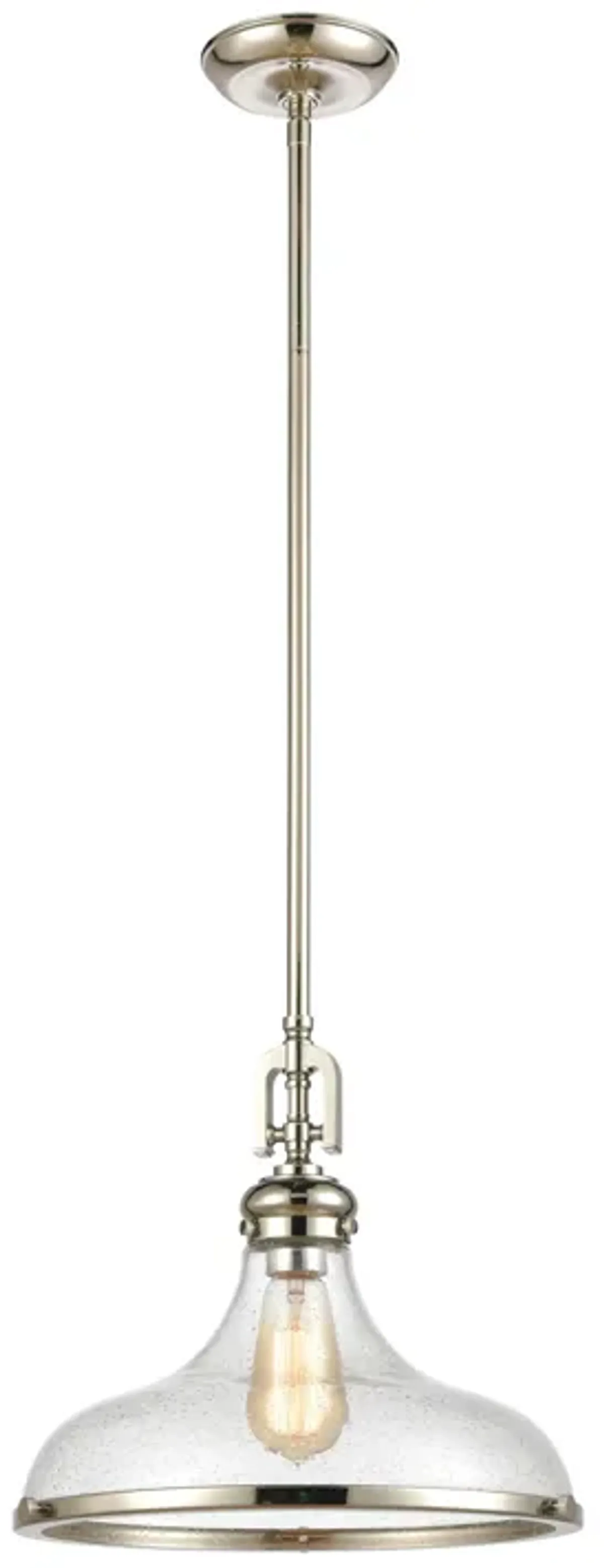 Rutherford 15" Wide 1-Light Pendant - Polished Nickel