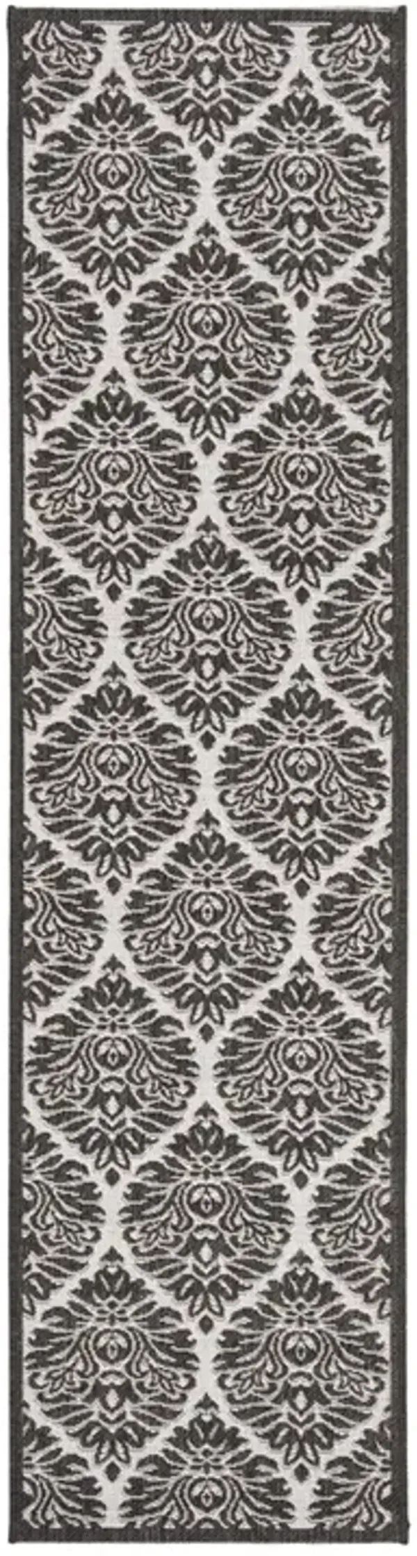 LINDEN 135 Collection LND135A-28 Light Grey / Charcoal 2'-2" X 8'