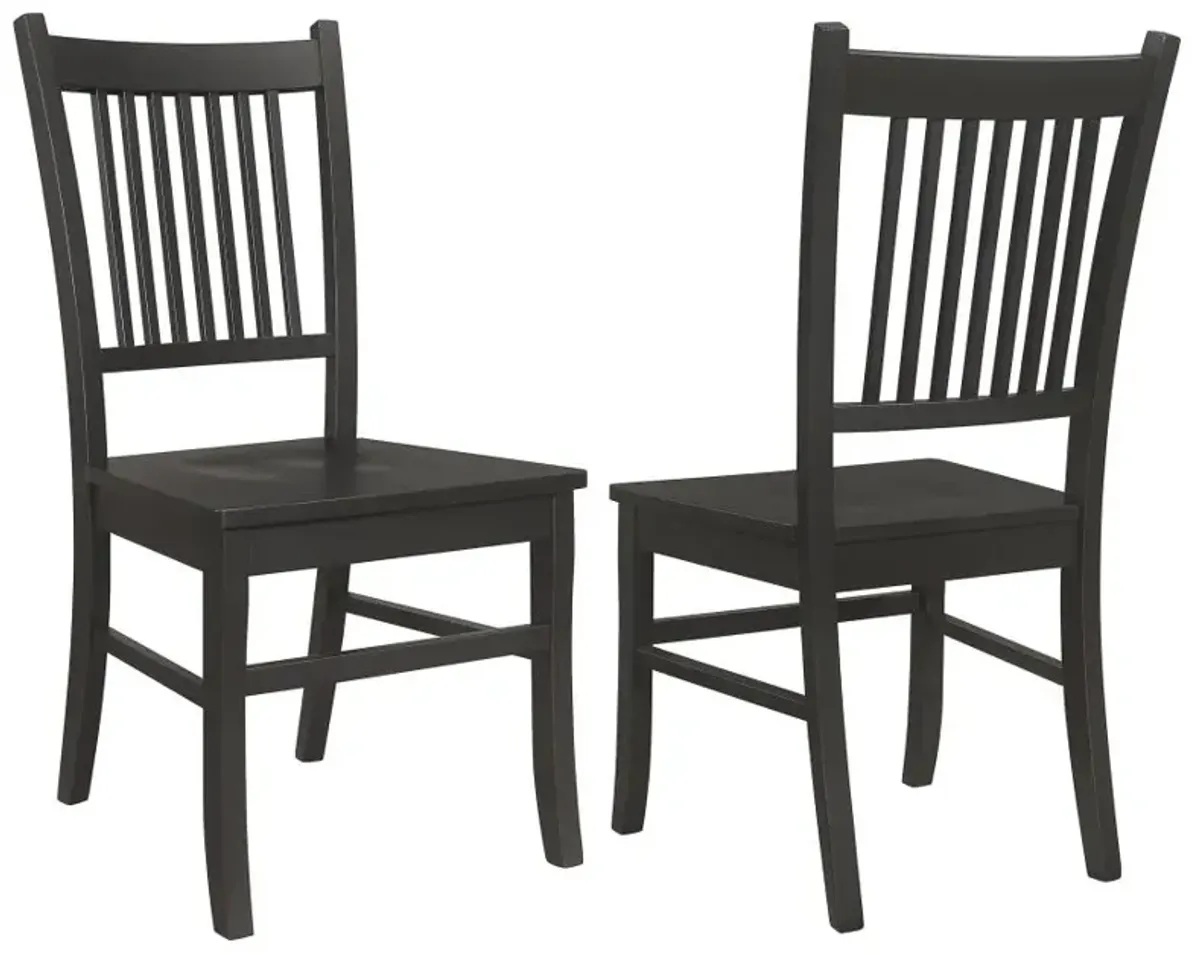 Marbrisa Slat Back Dining Side Chair Matte Black (Set of 2)