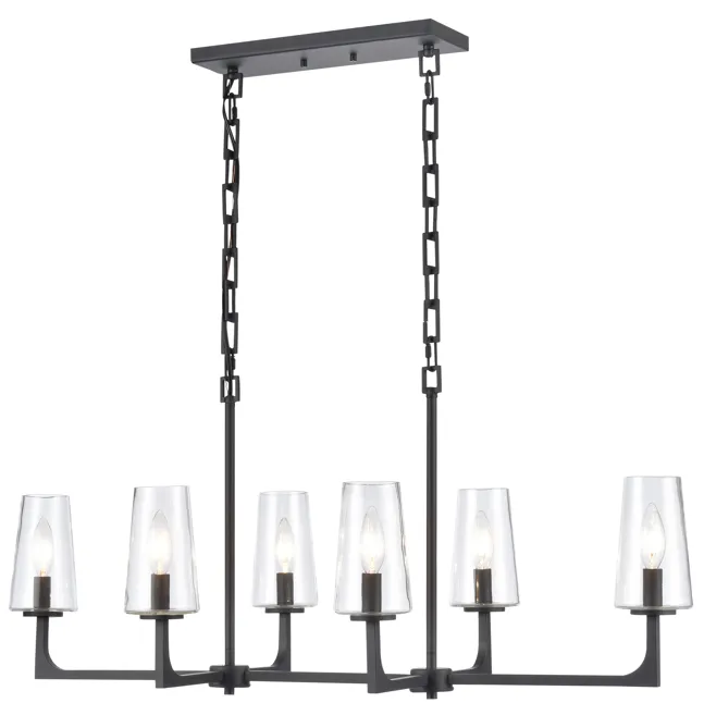 Fitzroy 36'' Wide 6-Light Linear Chandelier - Matte Black