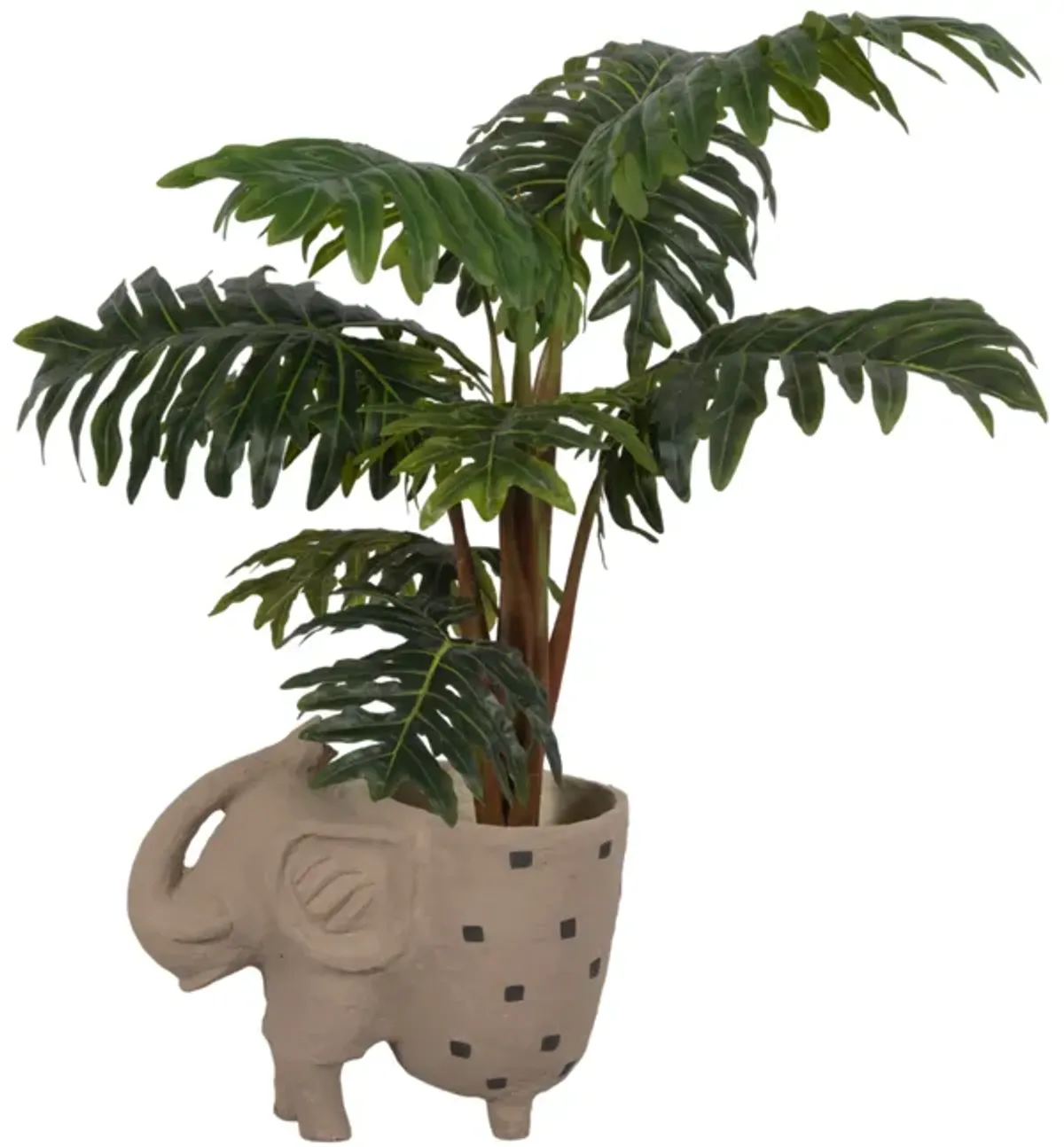 25" Paper Mache Elephant Planter, Ivory