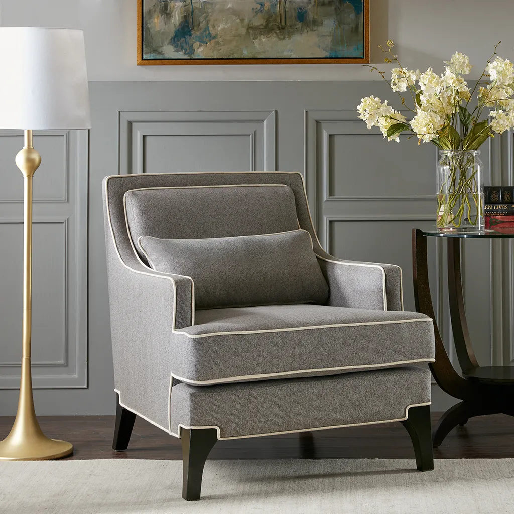 Madison Park Signature Collin Grey/Black Arm Chair