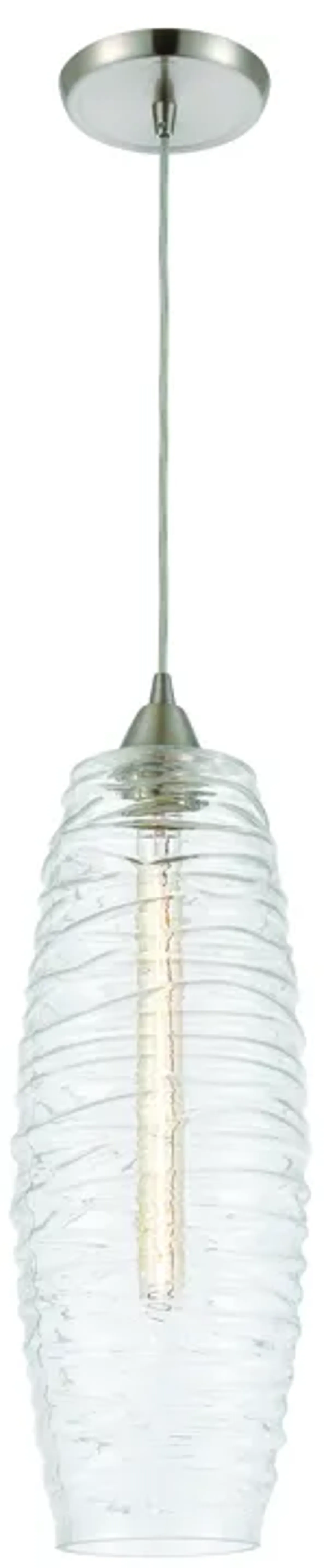 Liz 6" Wide 1-Light Mini Pendant - Satin Nickel