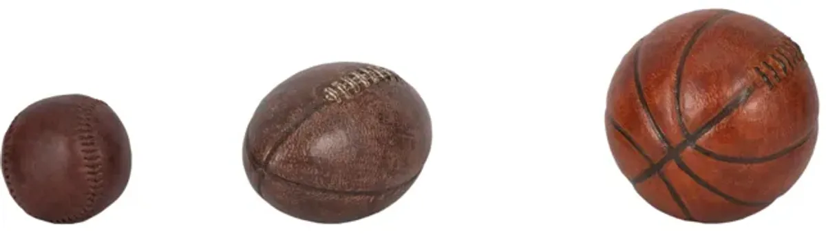 S/3 3/5/6" Sports Ball Objects, Multi