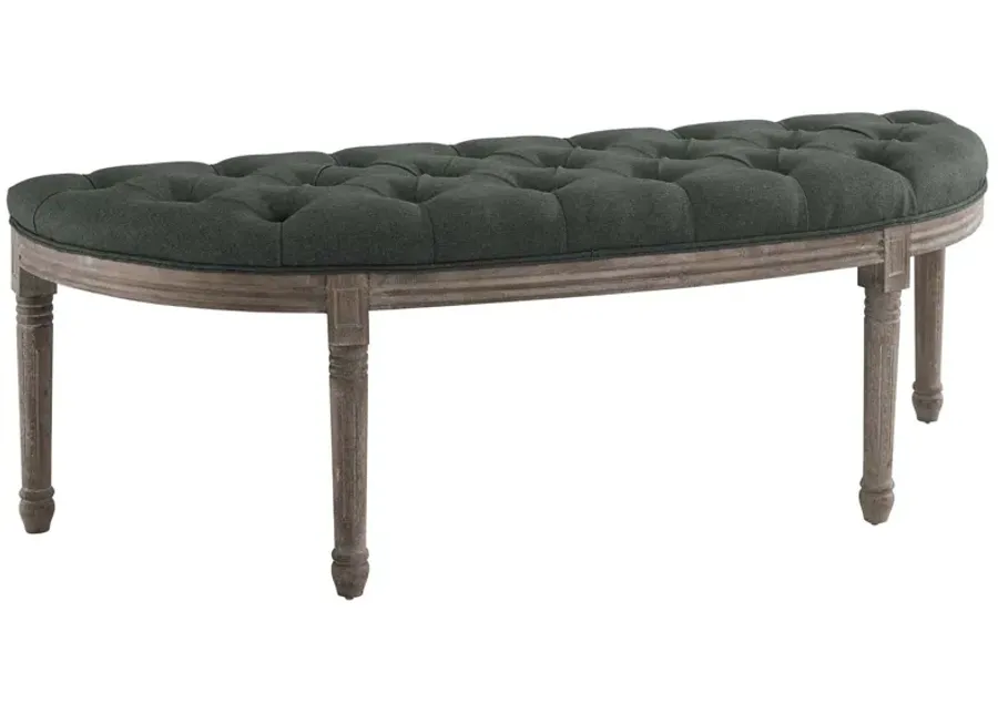 Esteem Vintage French Upholstered Fabric Semi-Circle Bench