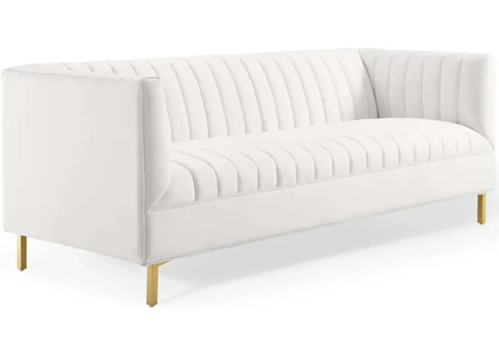 Shift Channel Tufted Performance Velvet Sofa