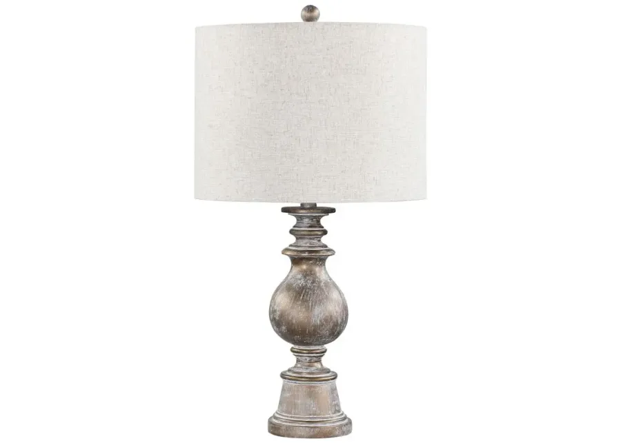 Brie Drum Shade Table Lamp Oatmeal and Antique Gold