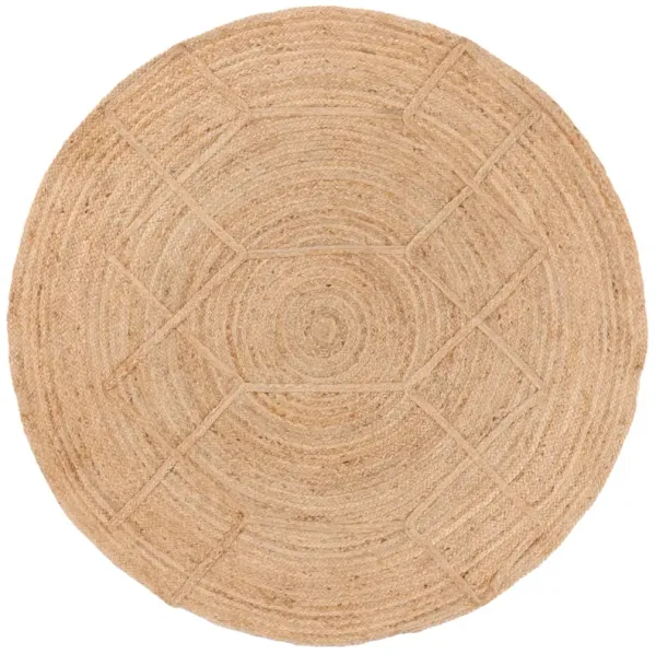 NATURAL FIBER Hand loomed 6' x 6' Round area rug