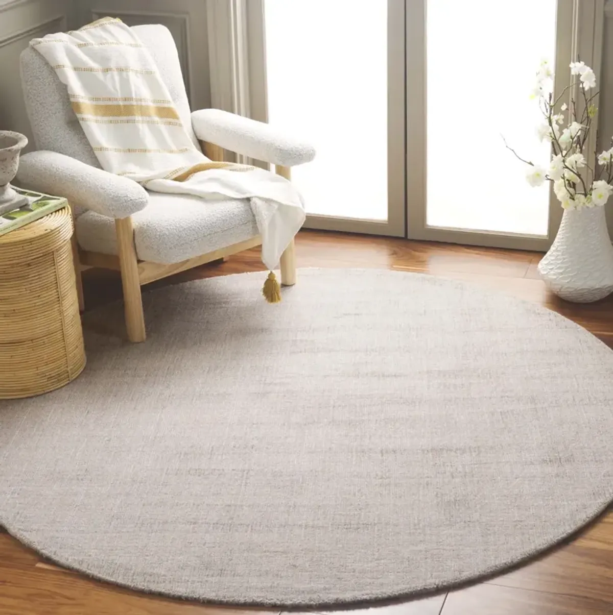 MIRAGE 731 BEIGE 6' x 6' Round Round Rug