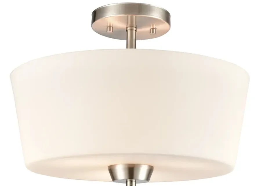 Winslow 15" Wide 3-Light Semi Flush Mount - Brushed Nickel