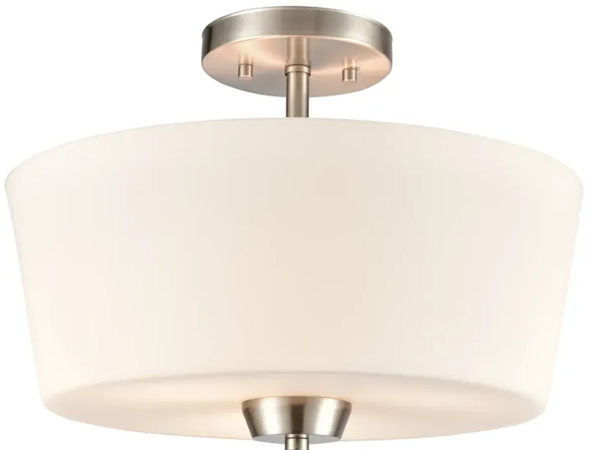 Winslow 15" Wide 3-Light Semi Flush Mount - Brushed Nickel