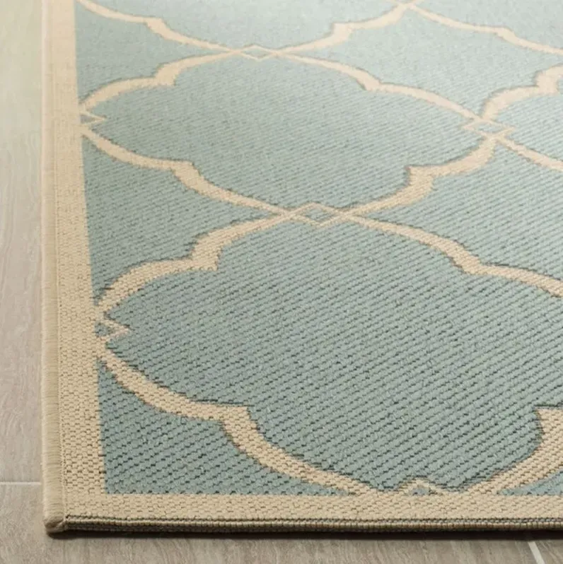 LINDEN 125 Collection LND125K-6SQ Aqua / Cream 6'-7" X 6'-7" Square