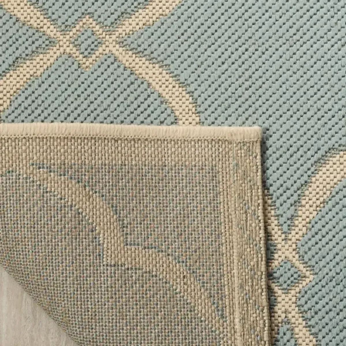 LINDEN 125 Collection LND125K-6SQ Aqua / Cream 6'-7" X 6'-7" Square