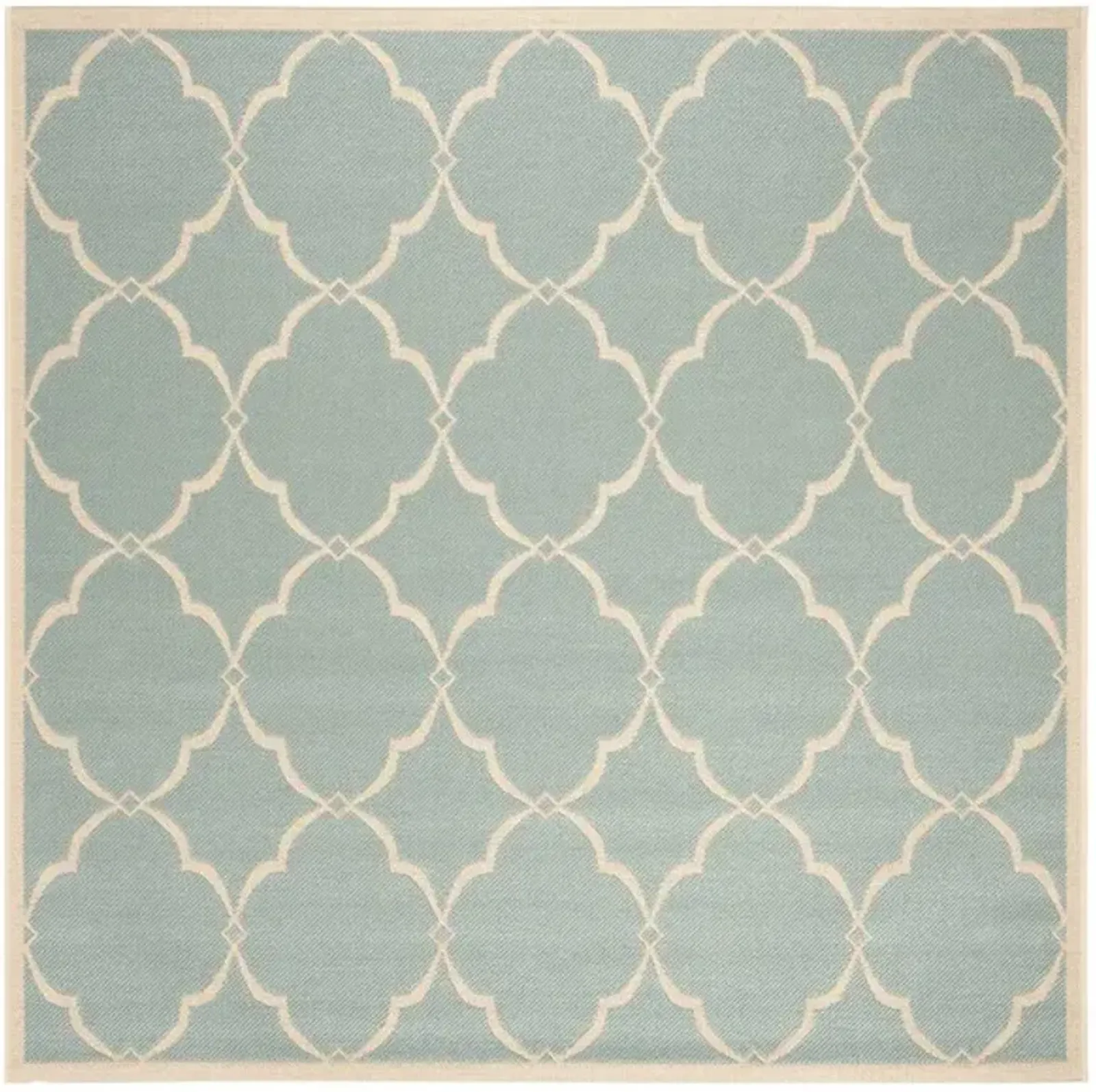 LINDEN 125 Collection LND125K-6SQ Aqua / Cream 6'-7" X 6'-7" Square