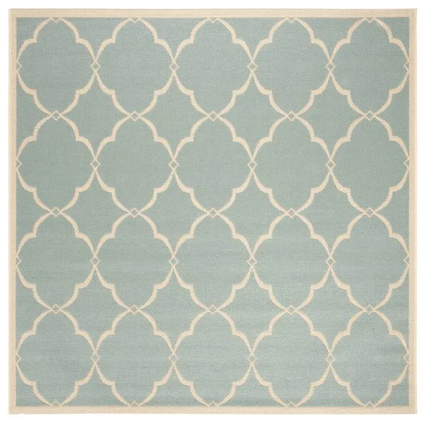 LINDEN 125 Collection LND125K-6SQ Aqua / Cream 6'-7" X 6'-7" Square