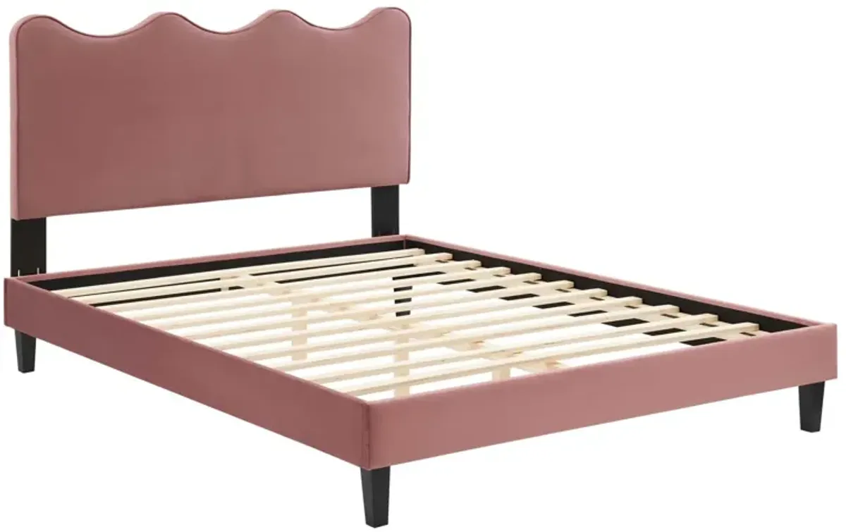 Current Performance Velvet Queen Platform Bed