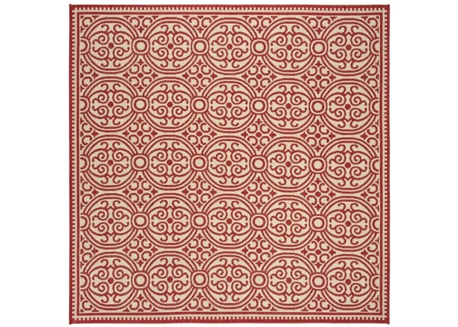 LINDEN 134 Collection LND134Q-6SQ Red / Creme 6'-7" X 6'-7" Square