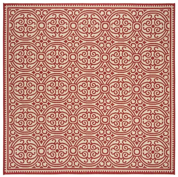 LINDEN 134 Collection LND134Q-6SQ Red / Creme 6'-7" X 6'-7" Square