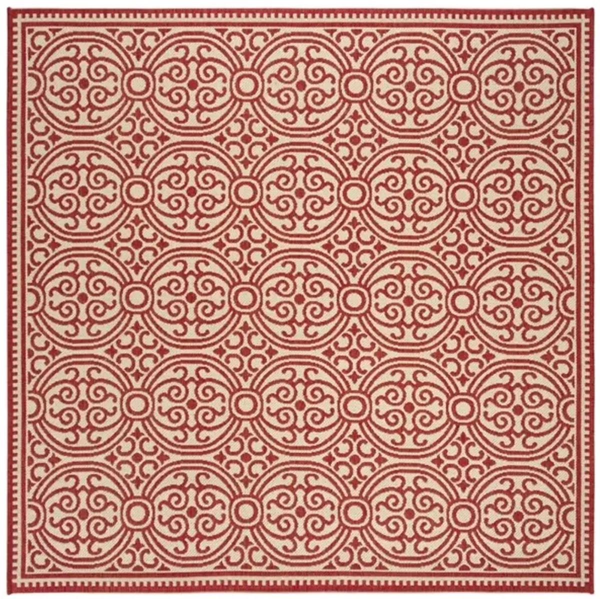 LINDEN 134 Collection LND134Q-6SQ Red / Creme 6'-7" X 6'-7" Square