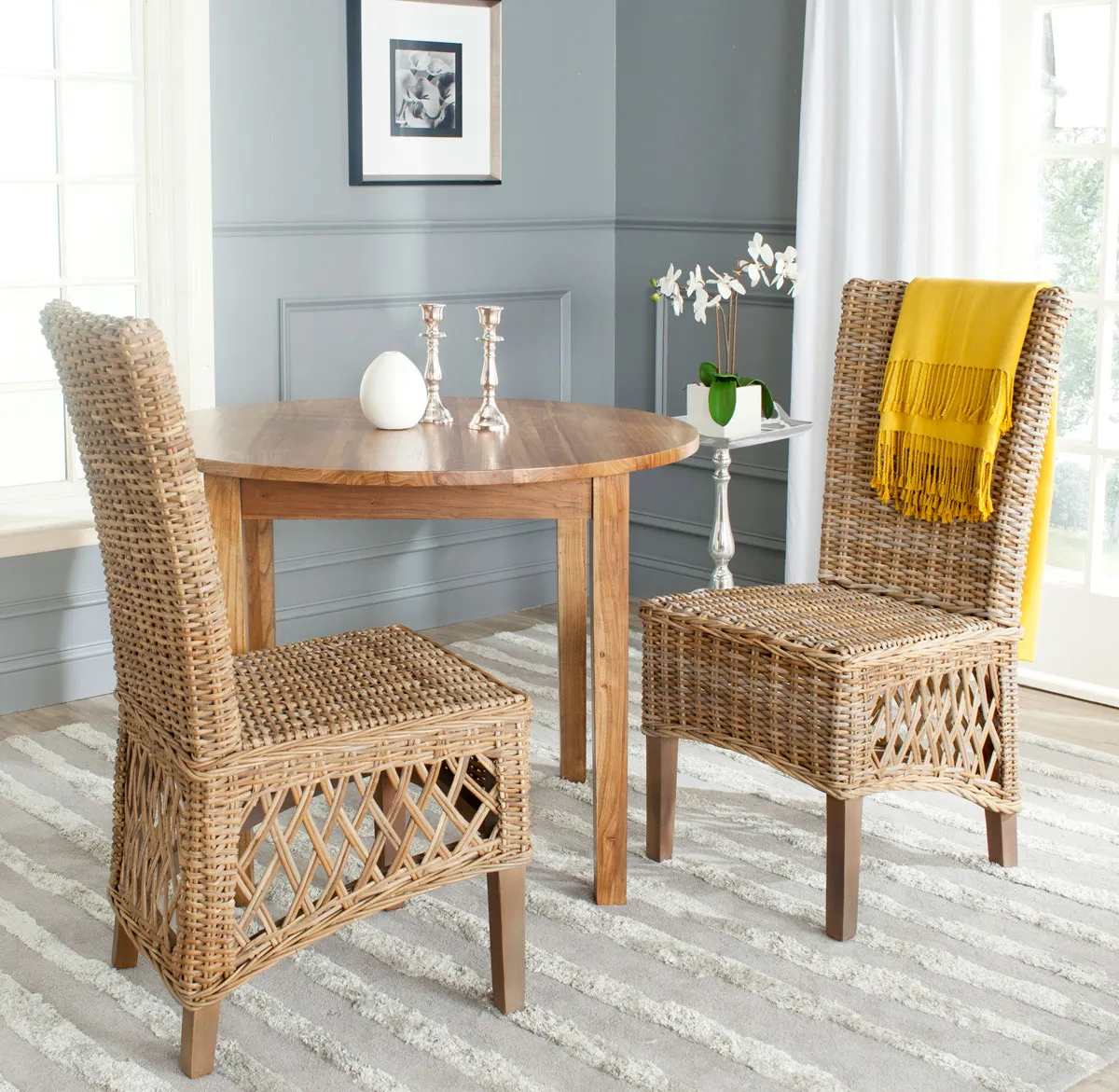 SUMATRA 19''H RATTAN SIDE CHAIR - Set of 2