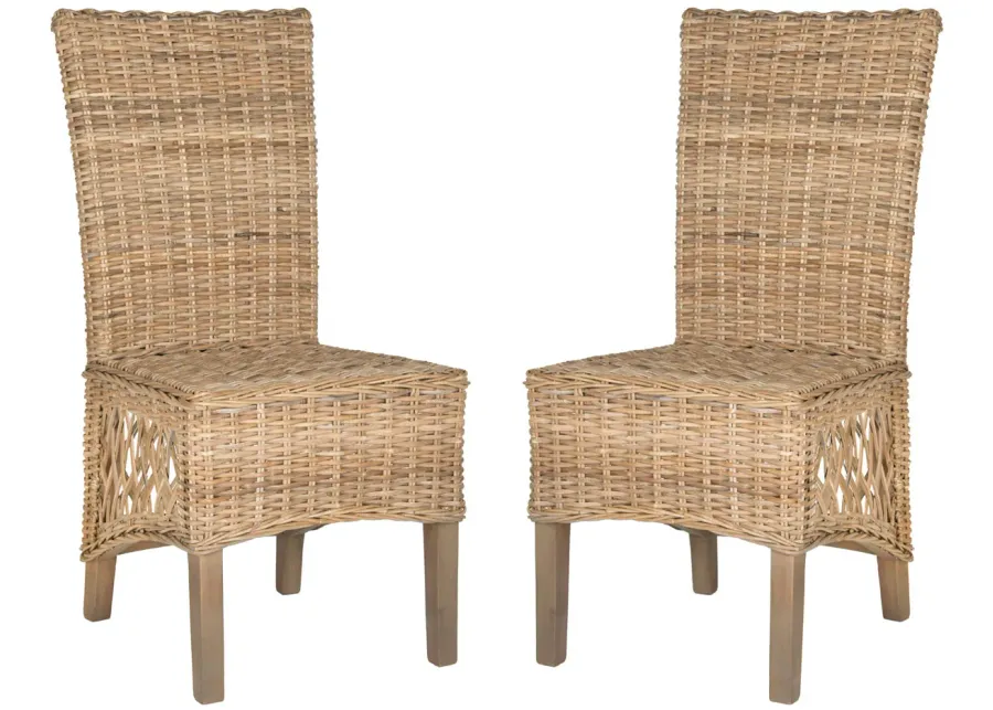 SUMATRA 19''H RATTAN SIDE CHAIR - Set of 2