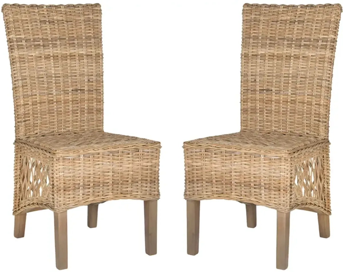 SUMATRA 19''H RATTAN SIDE CHAIR - Set of 2