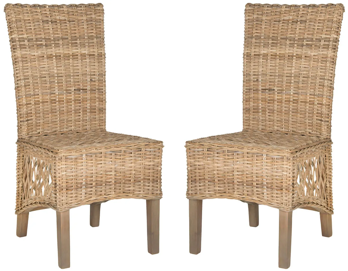 SUMATRA 19''H RATTAN SIDE CHAIR - Set of 2