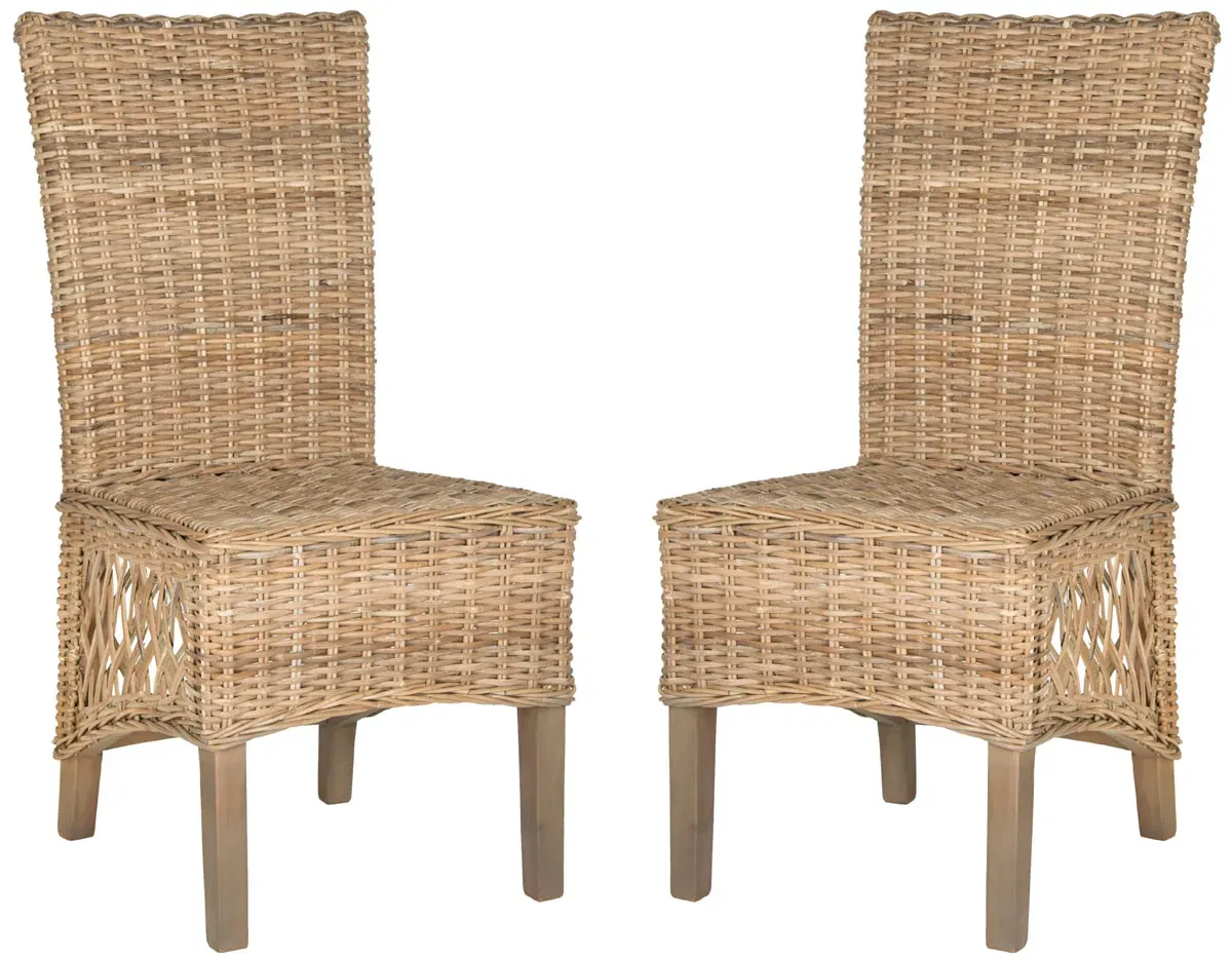 SUMATRA 19''H RATTAN SIDE CHAIR - Set of 2