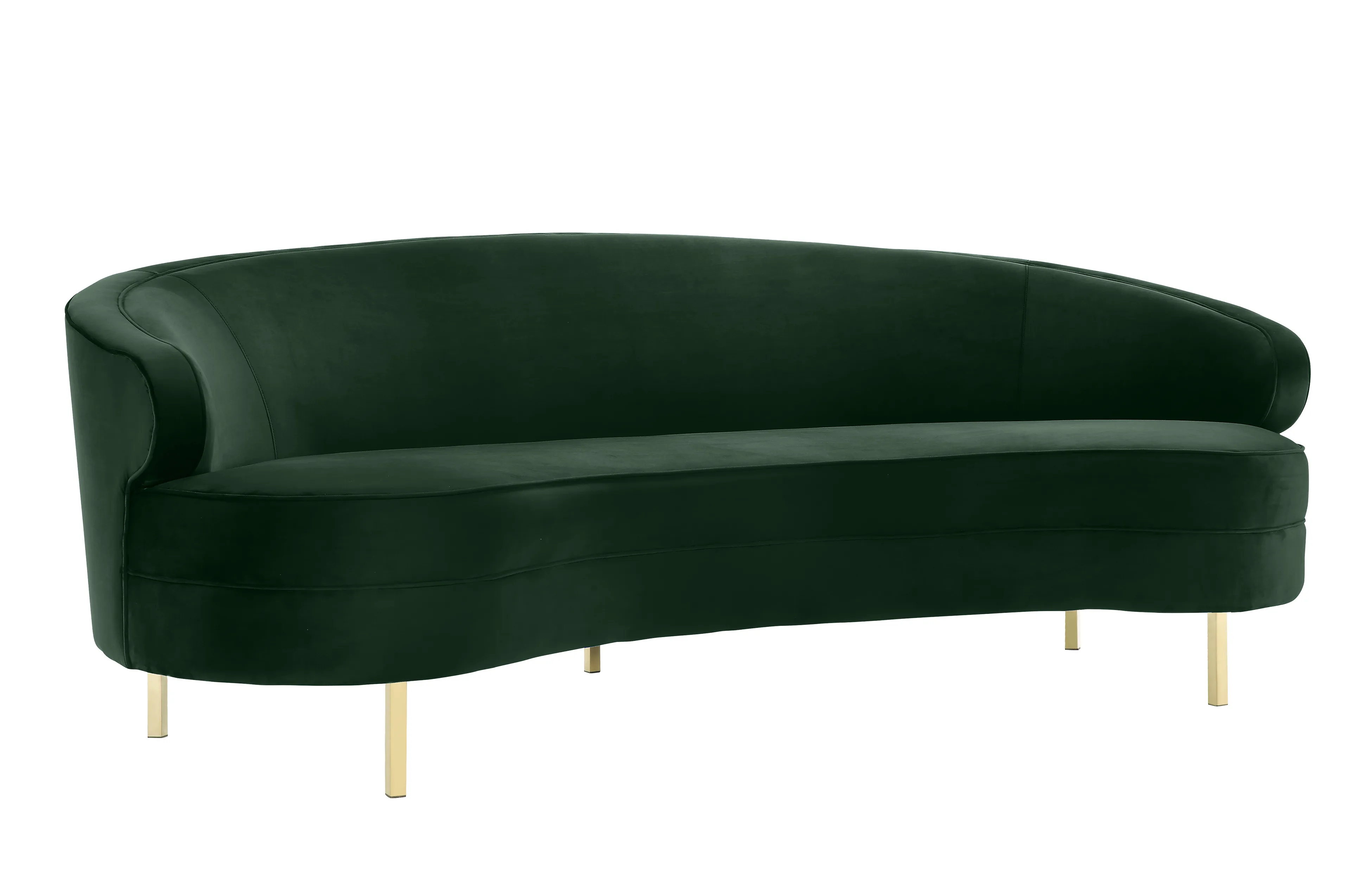 baila forest green velvet sofa