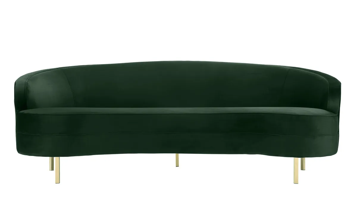 baila forest green velvet sofa