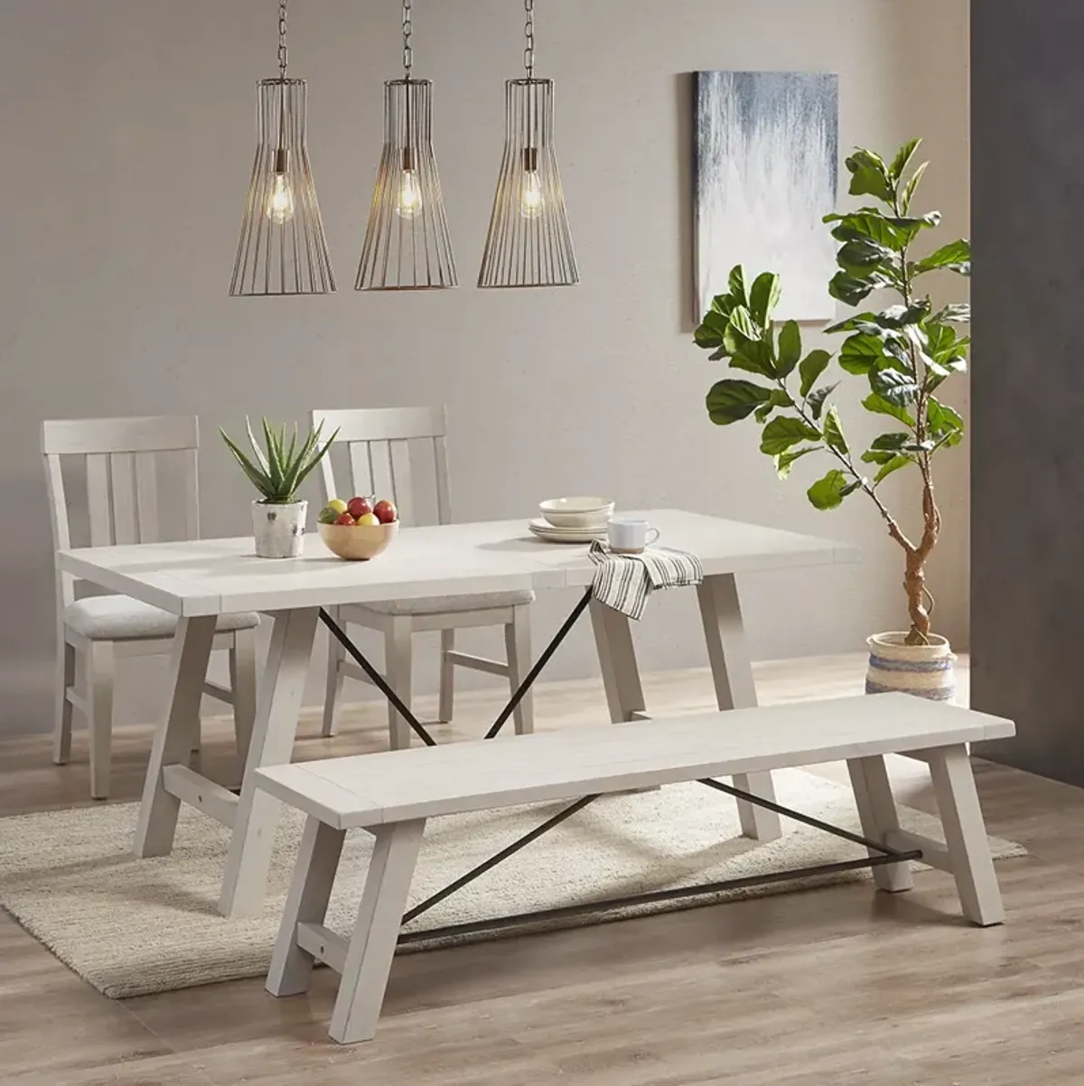 INK+IVY Sonoma Reclaimed White Dining  Side Chair(Set of 2pcs)