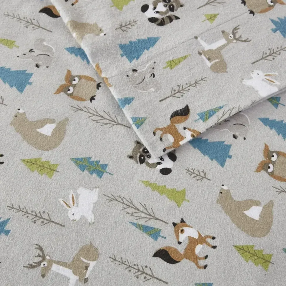 True North by Sleep Philosophy Cozy Flannel Multi Forest Animals Printed Sheet Set