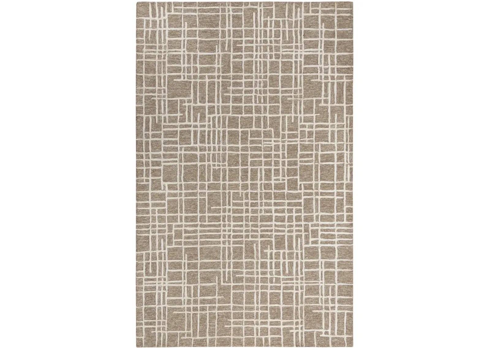 Jazz Brown/Natural Geometric Wool/Tencel 8'9" x 11'9" Rectangle Rug