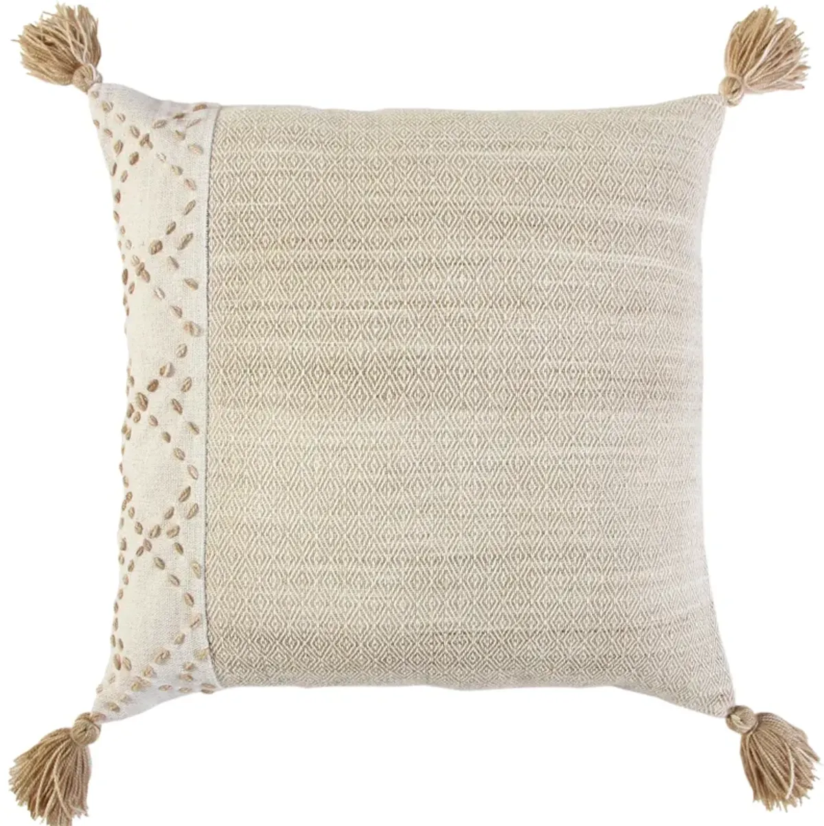 INDOOR OUTDOOR Color Block Ivory/ Blush Pillow